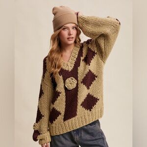 #129 New! Gorgeous Chunky Detailed Sweater